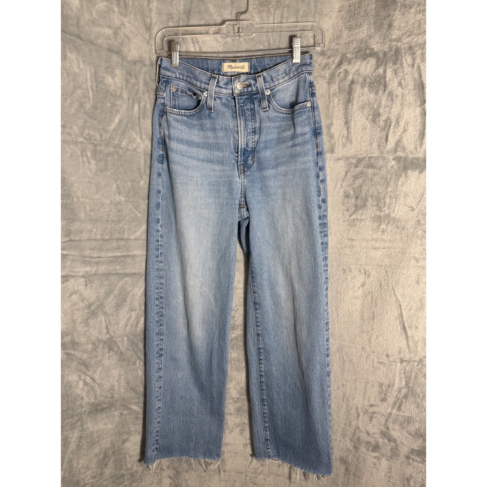Madewell The Perfect Vintage Wide-Leg Crop Jean Light Wash Denim Size 25